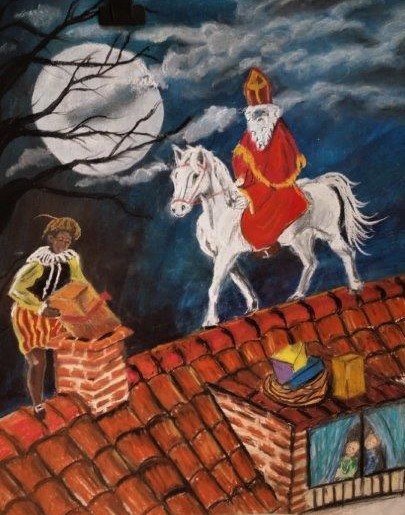 Sint En Piet Op Het Dak