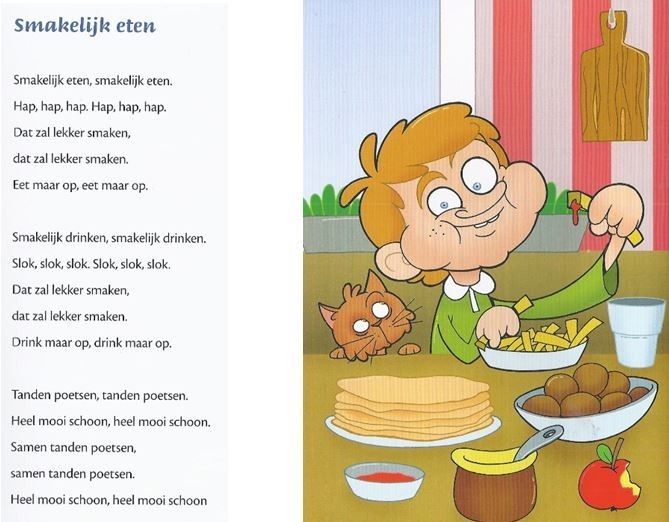 Smakelijk eten. | Kinderliedjes, Kinderrijmpjes, Liedjes - Wat Zullen We Eten Vanavond