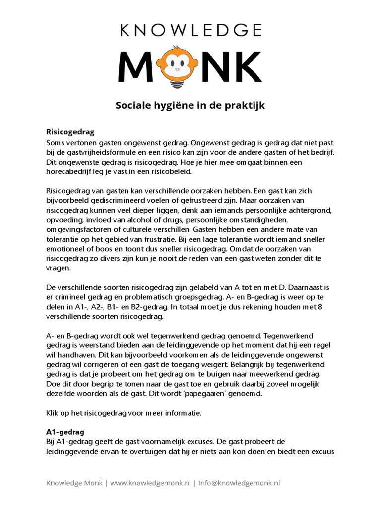 Sociale Hygiene in de Praktijk | PDF - Sociale Hygiene Cursus Online Gratis