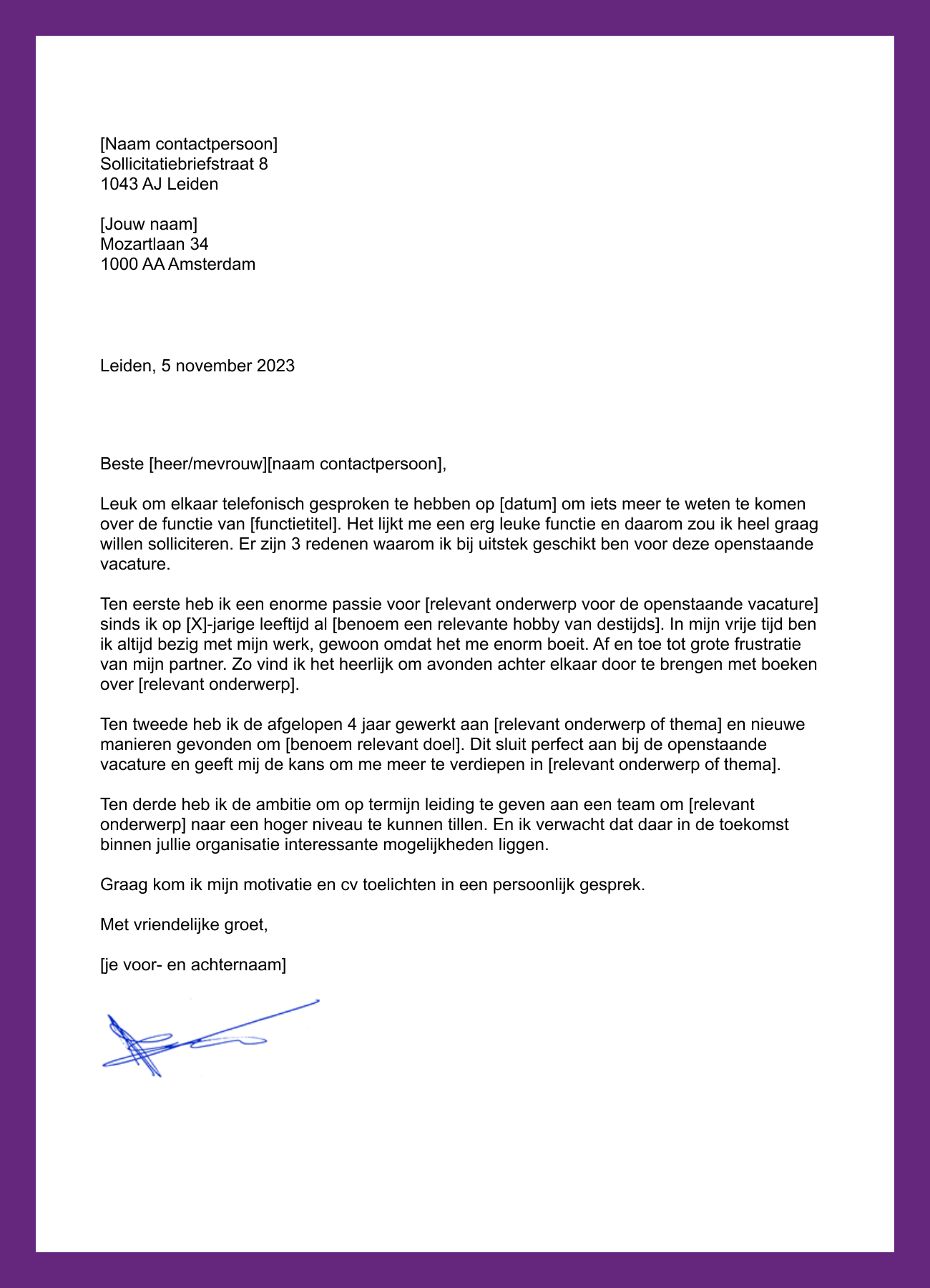 Sollicitatiebrief Verpleegkundige (voorbeeld) - Beaks.nl - Graag Licht Ik Mijn Motivatie Toe In Een Persoonlijk Gesprek