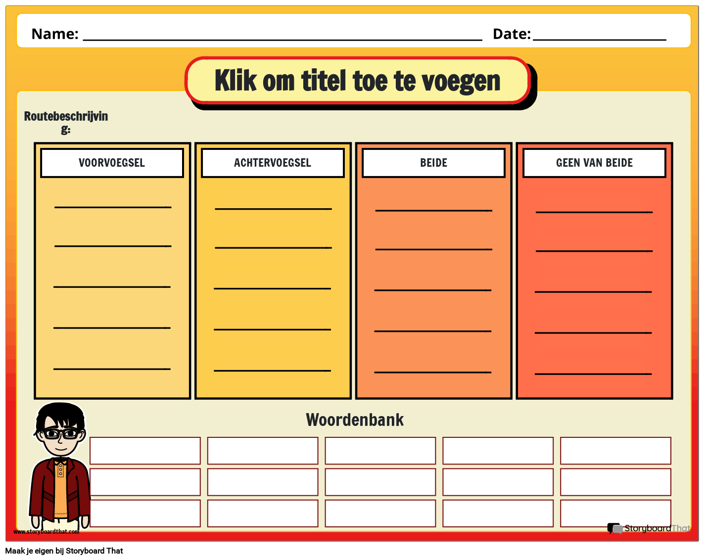 Sorteer het - Werkblad Woorden met voor- en achtervoegsel - Woorden Met 5 Letters Maken