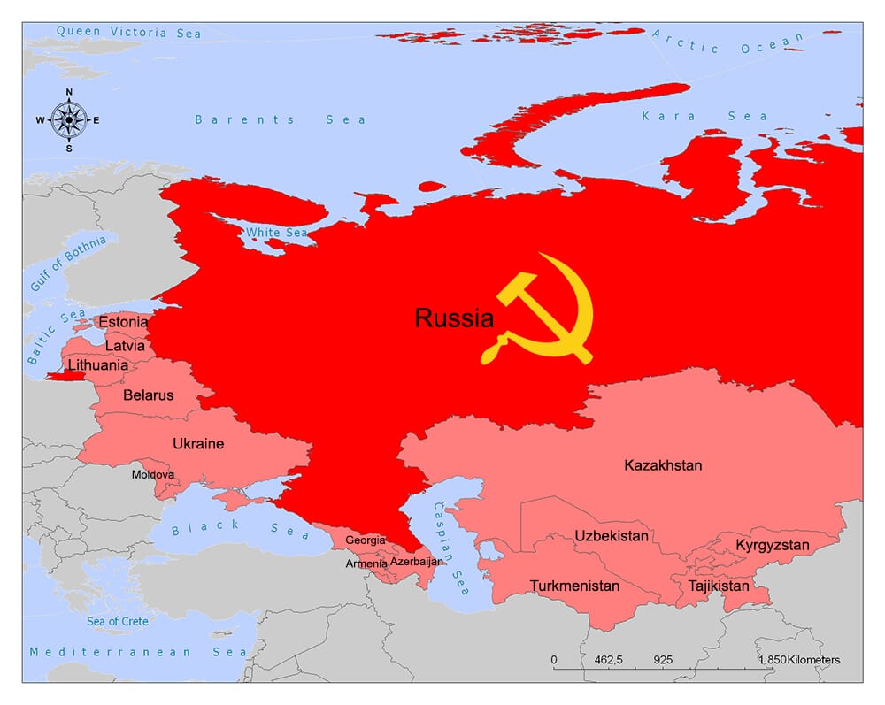 Soviet Union Map/Union of Soviet Socialist Republics (USSR) | Mappr - Wat Is De Sovjet Unie