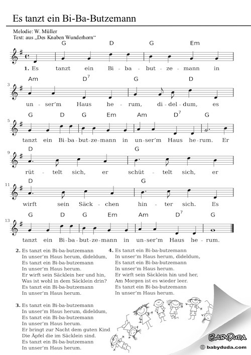 Spielideen - BabyDuda - Lied Midden In De Winternacht