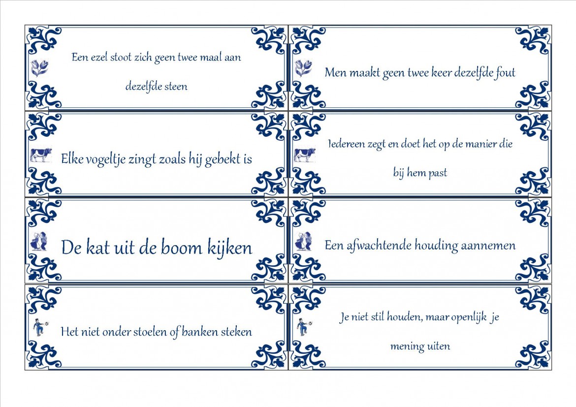 spreekwoorden etc – Spelen en Leren - Lijst Met Spreekwoorden En Gezegden