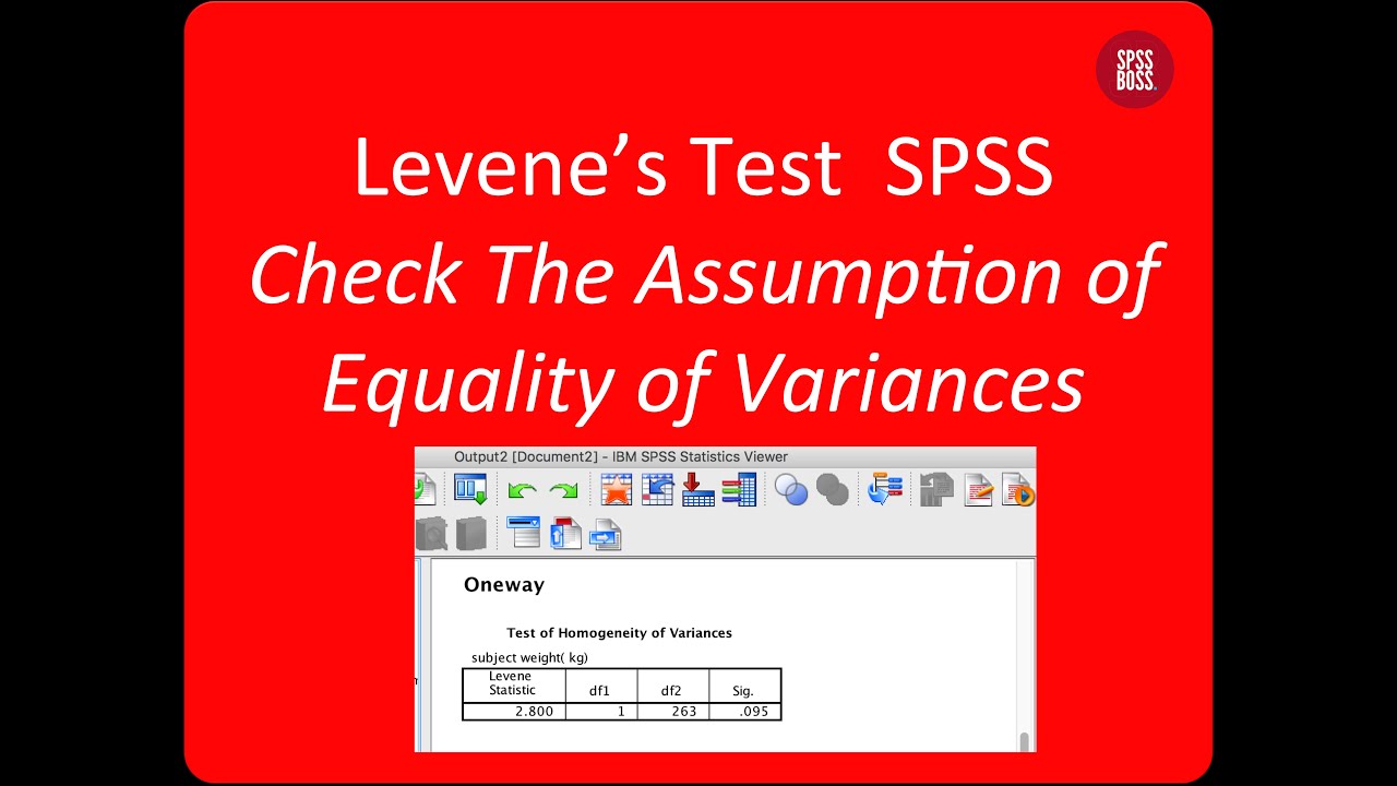 SPSS Tutorial - Levene Test SPSS Part 1 - YouTube - How To Do A Levene's Test In Spss
