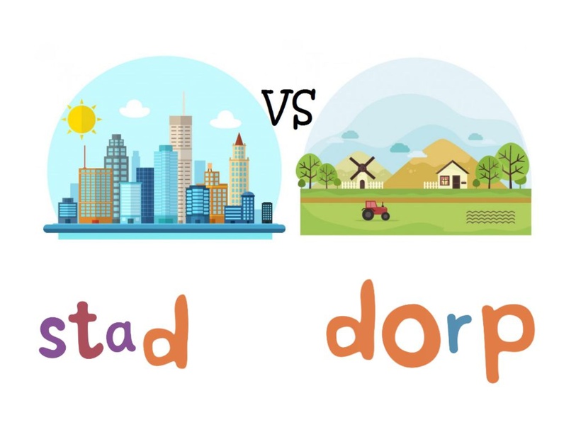 Stad of dorp? Gratis online spellen voor kinderen in groep 4 door Ellen - Bewoners Van Een Dorp Of Stad
