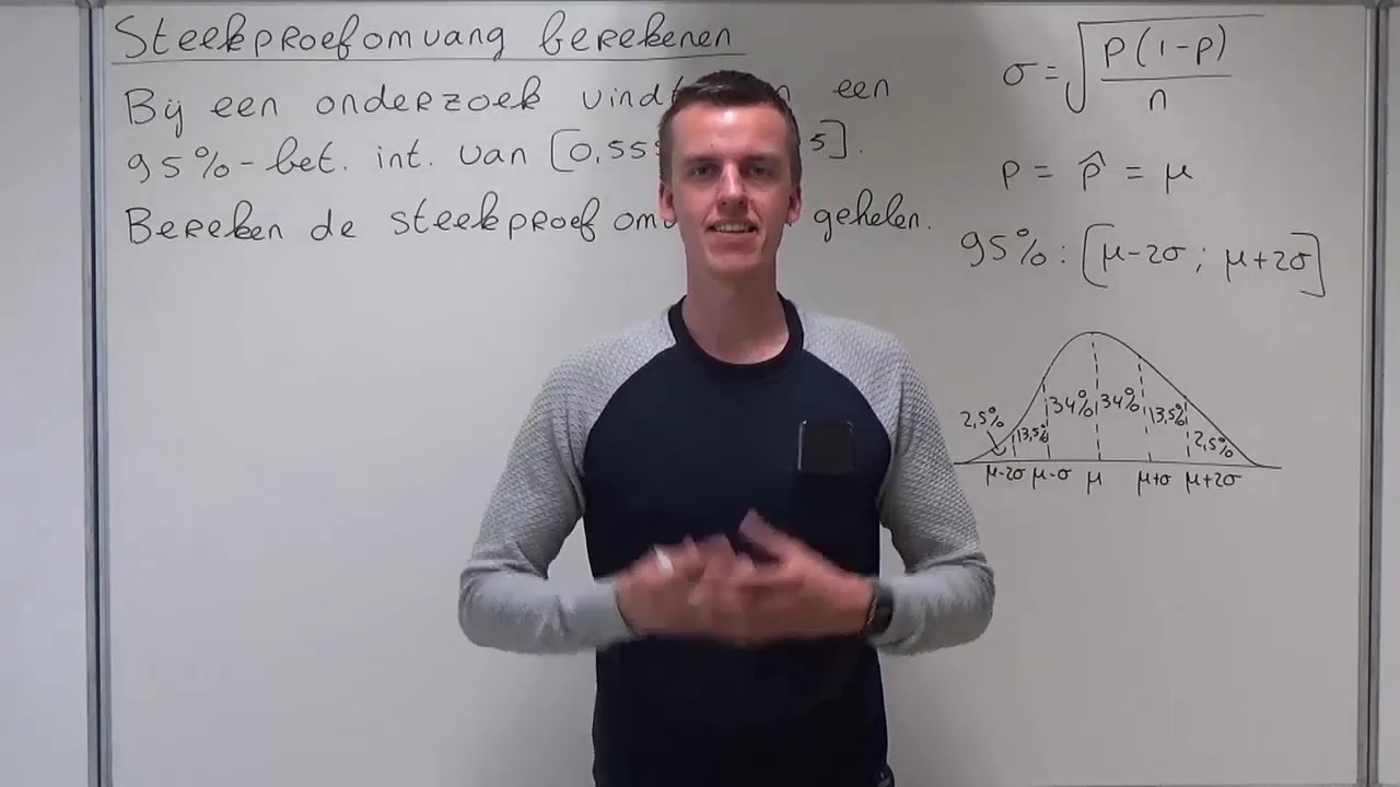 Steekproefomvang berekenen (HAVO wiskunde A) - YouTube - Hoe Bereken Je De Standaarddeviatie