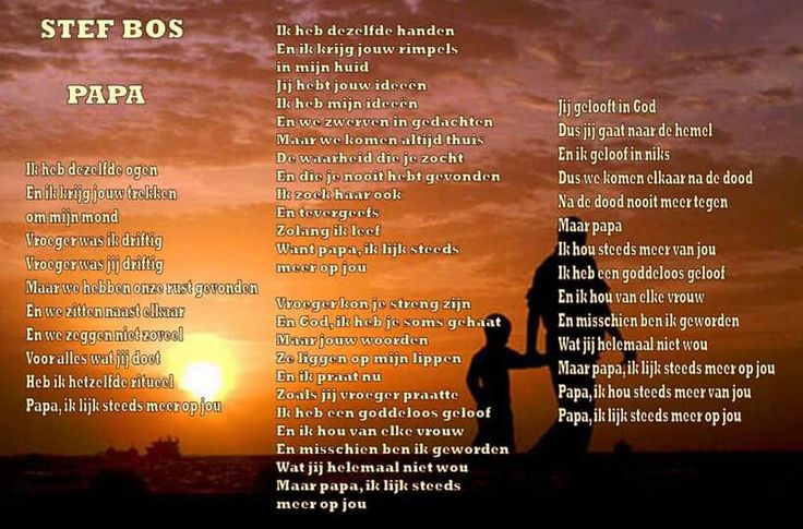 Stef Bos / Papa | Mooie woorden, Teksten, Woorden - Songtekst Stef Bos Papa