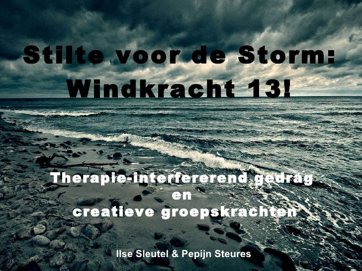 Stilte Voor De Storm Therapie interferend gedrag Slideshare - Stilte Voor De Storm
