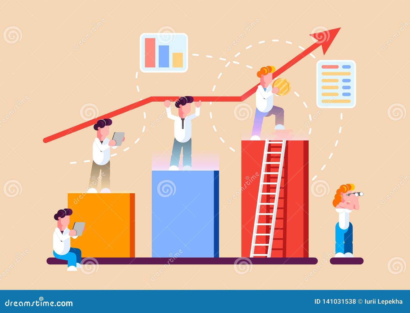 Strategy Of Long Term Planning Cartoon Vector | CartoonDealer.com - Langetermijnplanning Of Lange Termijn Planning