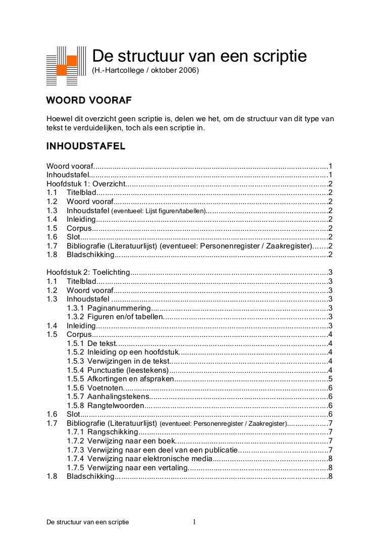 Structuur van een scriptie - Bijlage Voor Of Na Literatuurlijst