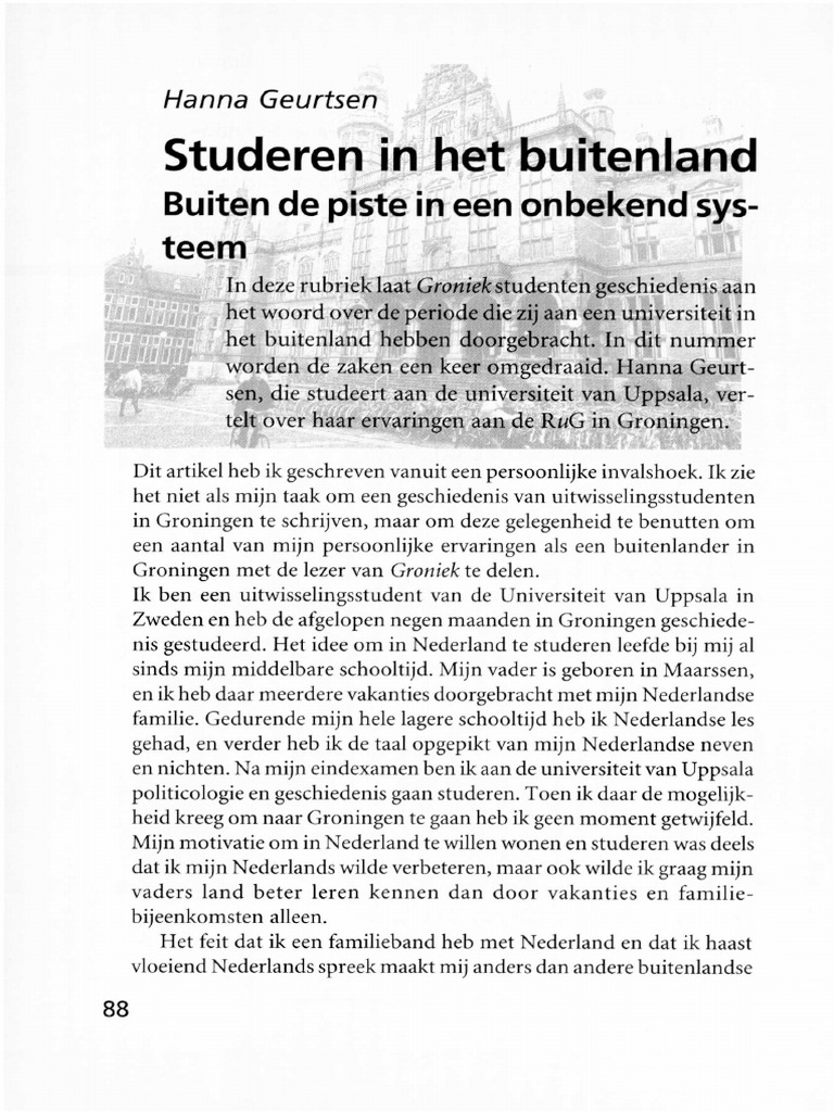 Studeren In Het Buitenland Uva