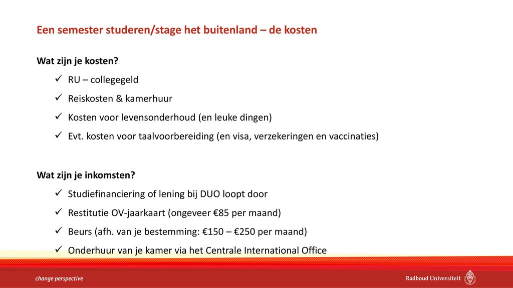 Studeren in het buitenland - ppt download - Stage In Het Buitenland Studiefinanciering