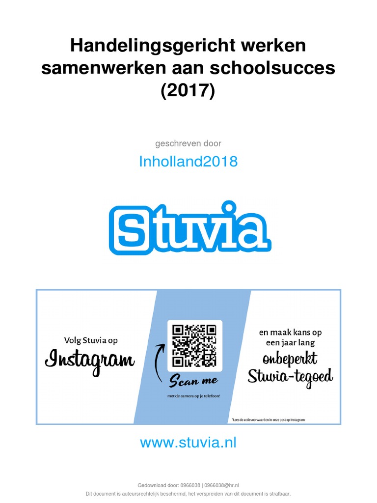 Stuvia 513410 Handelingsgericht Werken Samenwerken Aan Schoolsucces - Handelingsgericht Werken Samenwerken Aan Schoolsucces