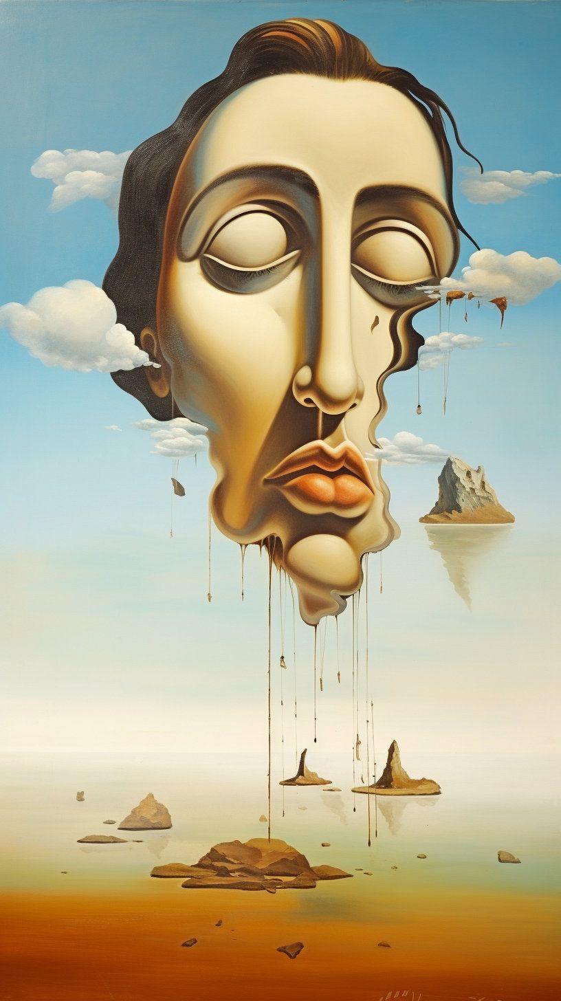 Surrealistic Salvador Dali Inspired Portrait: Floating Man's Head Over - Wanneer Is Salvador Dali Geboren