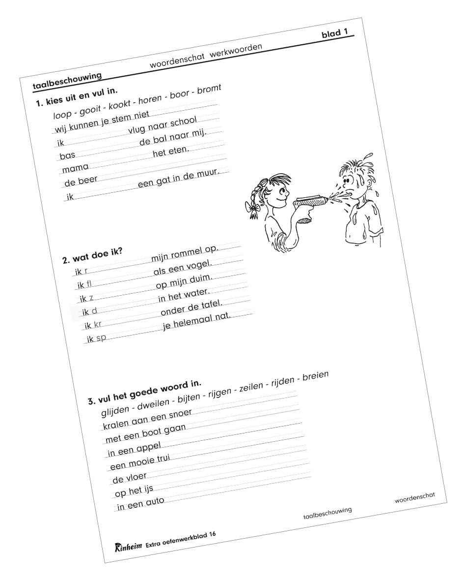 Taal 4 taalbeschouwing woordenschat werkwoorden - Educatieve Uitgeverij - Werkbladen Spelling Groep 5 Taal Actief