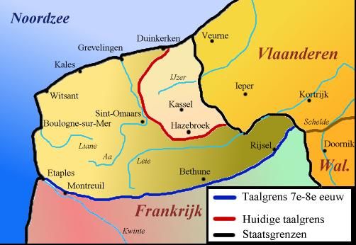 Taalgrens | Wikiwand | European map, Historical maps, Flemish - Waar Komt De Nederlandse Taal Vandaan