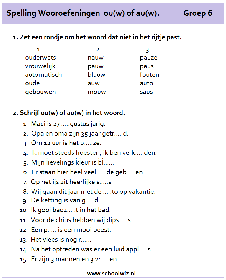 Taaloefeningen groep 6 | Taal, Spellingsregels, Woordenschat - Taal Oefenen Nl Groep 6