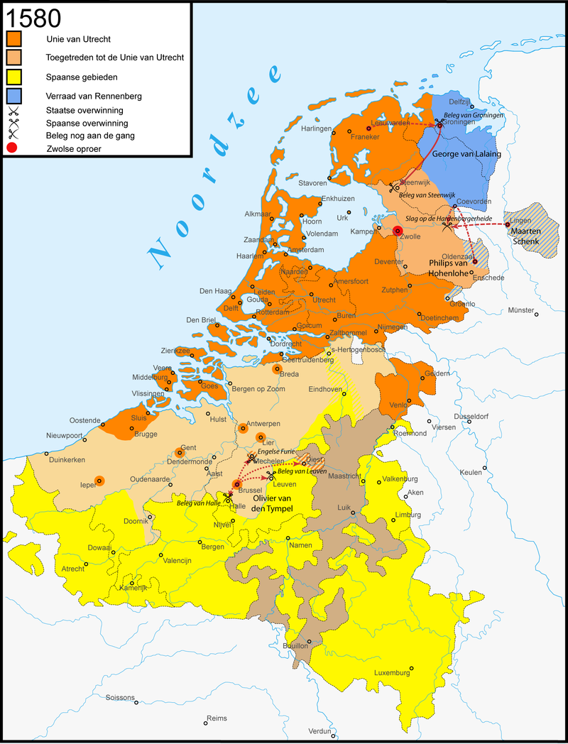 Tachtigjarigeoorlog-1580 - Unie van Utrecht (1579) - Wikipedia Utrecht - Hoe Lang Duurde De Tachtigjarige Oorlog