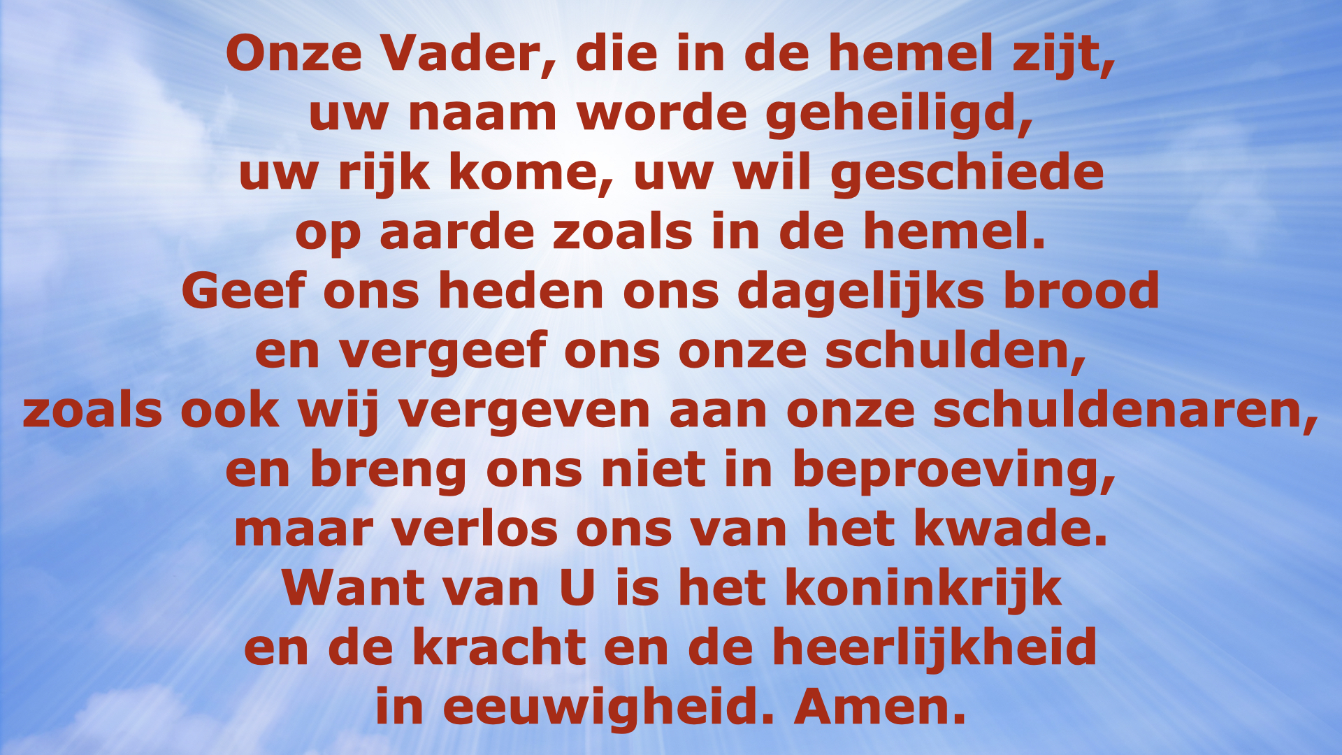 Het Onze Vader Gebed