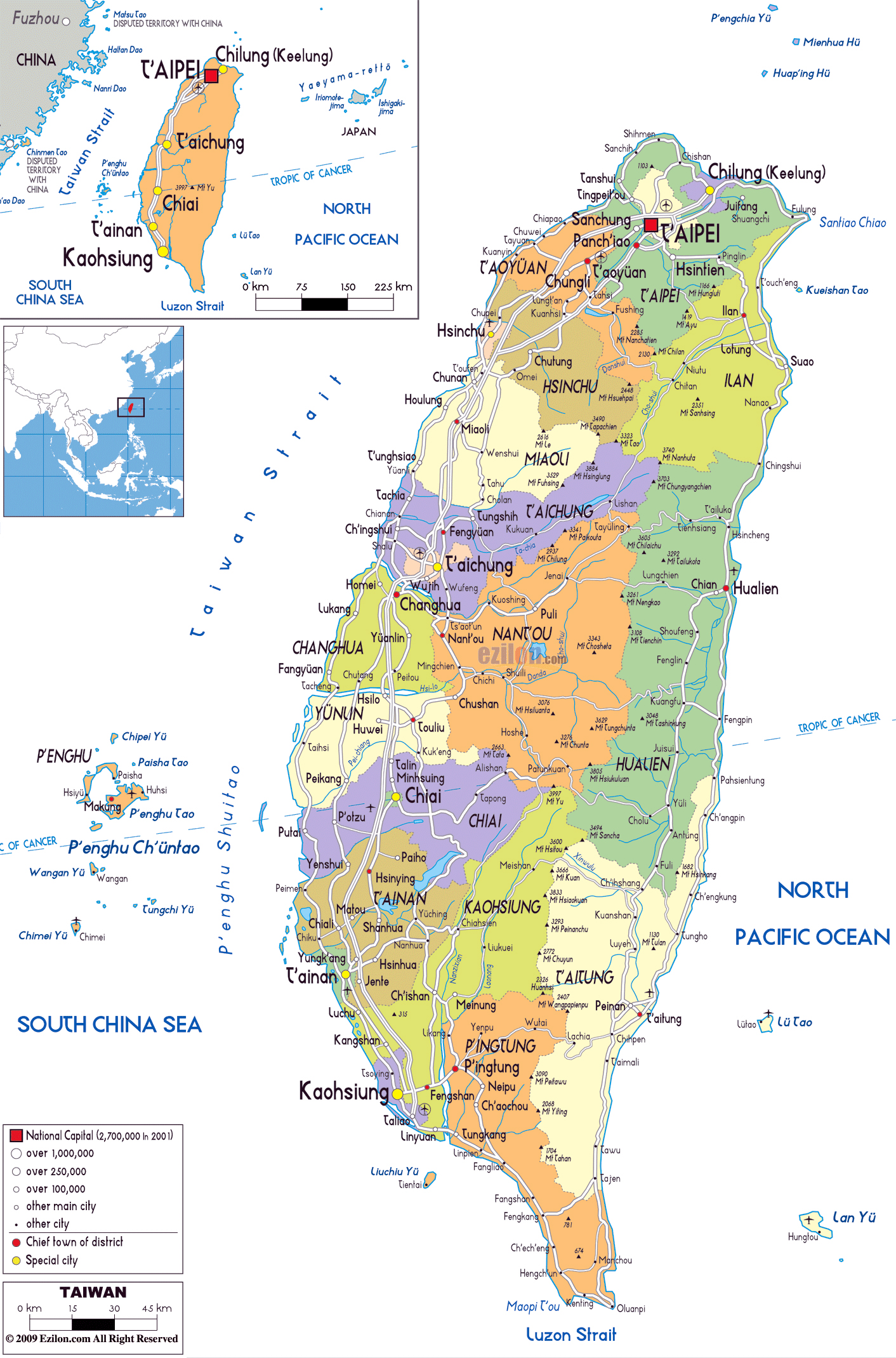 Taiwan Map China - Wat Is De Hoofdstad Van Taiwan