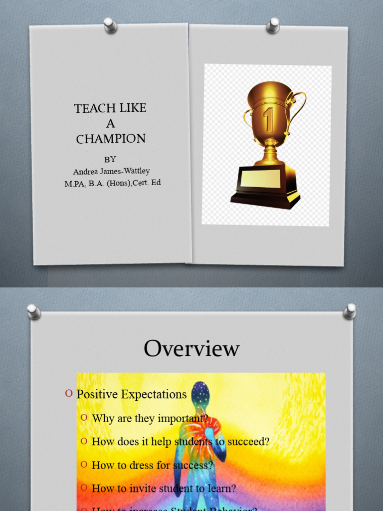 Teach Like Champion Presentation | PDF | Teachers | Cognition - Teach Like A Champion Technieken