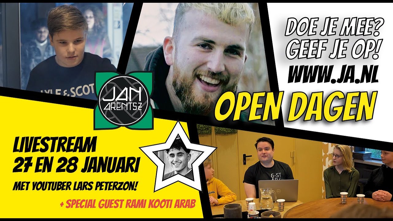 Teaser Open Dagen Jan Arentsz 2022 - YouTube - Jan Arentsz Alkmaar Open Dag