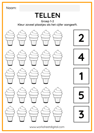 Tellen Groep 1 - 2 - Worksheet Digital | #1 Teacher-Made Resources - Groep 1 En 2 Rekenen