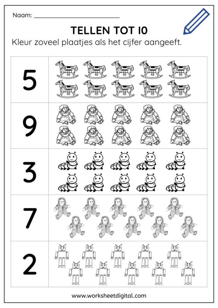 Tellen tot 10 - Worksheet Digital | #1 Teacher-Made Resources - Tot 10 Tellen In Het Spaans