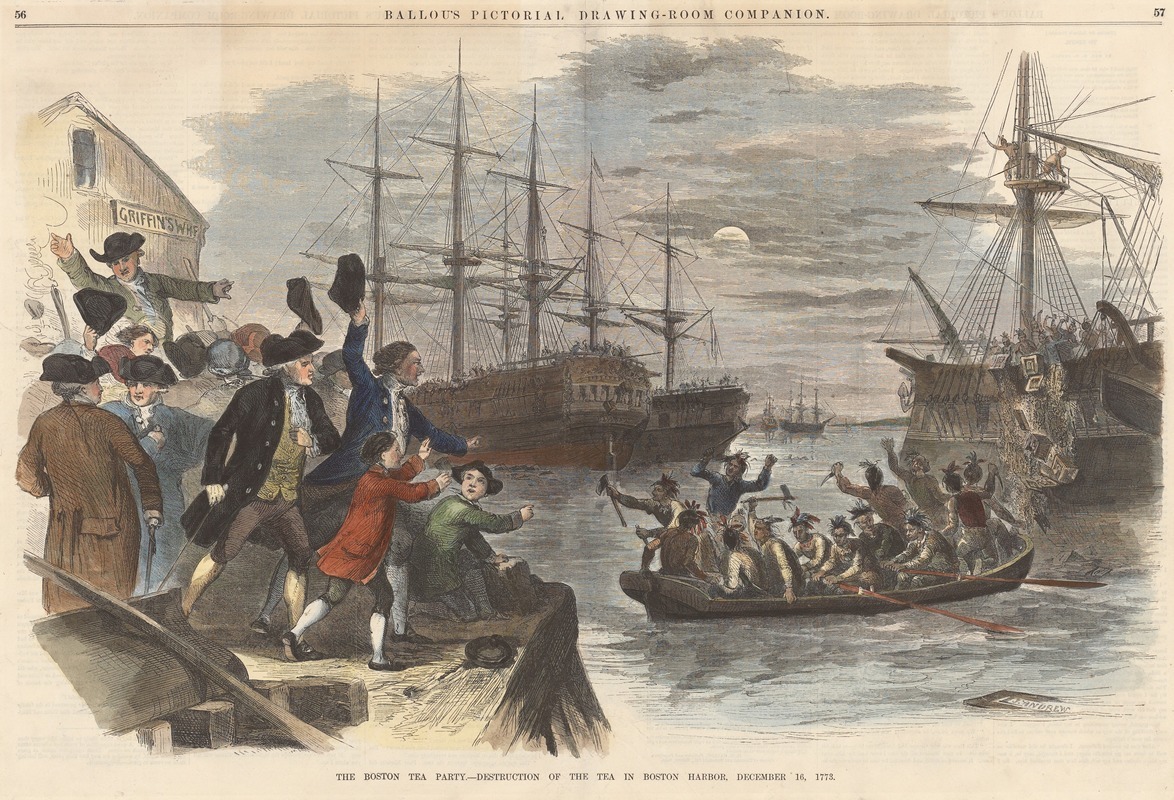 The Boston Tea Party.–Destruction of the Tea in Boston Harbor, December - Wat Gebeurde Er Tijdens De Boston Tea Party