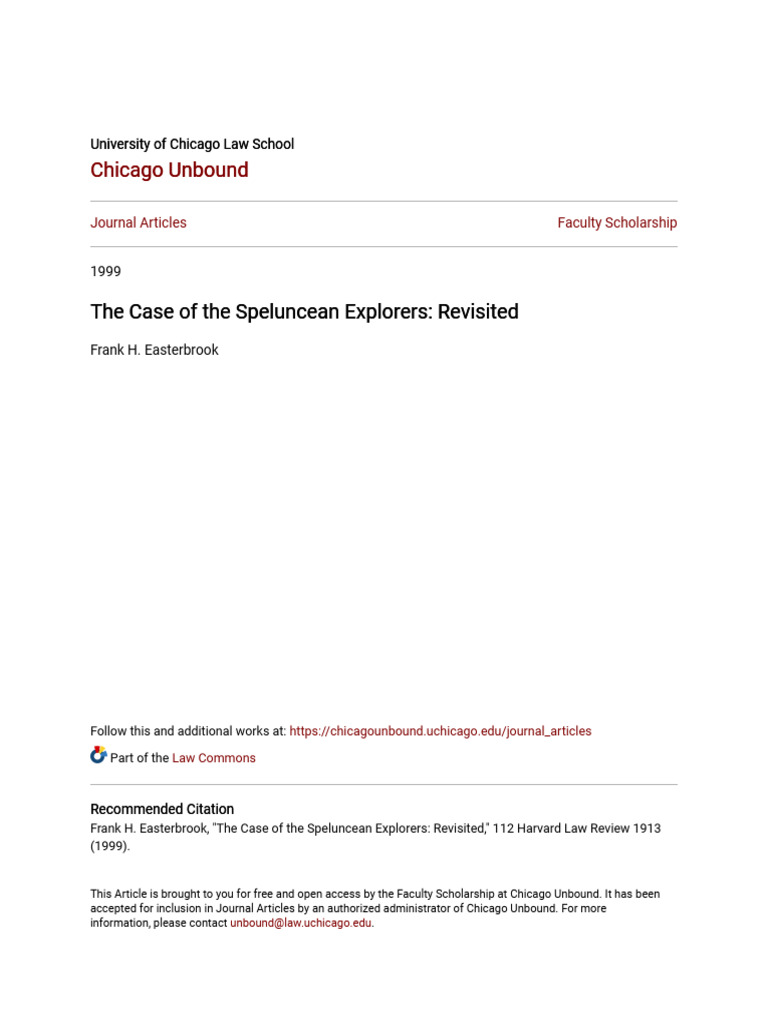 The Case of the Speluncean Explorers_ Revisited (2) | PDF - The Case Of The Speluncean Explorers