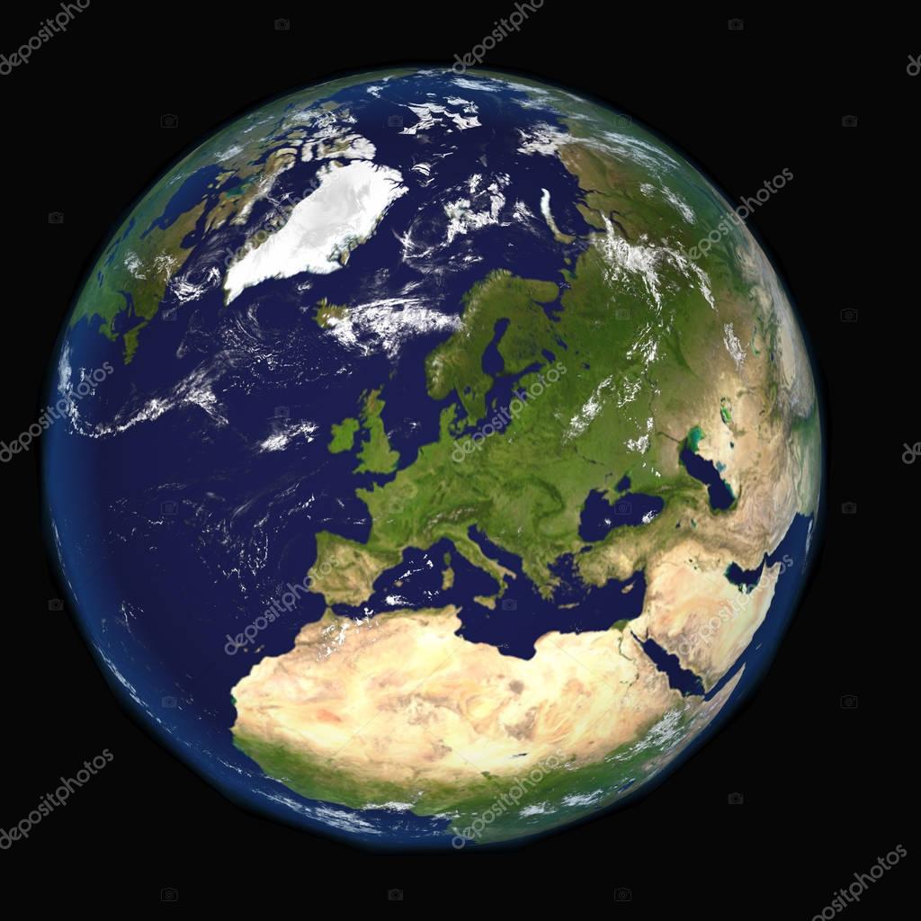 The Earth from space showing Europe and Africa. Other orientations - Onderzoekt De Aarde Vanuit De Ruimte 3 Letters
