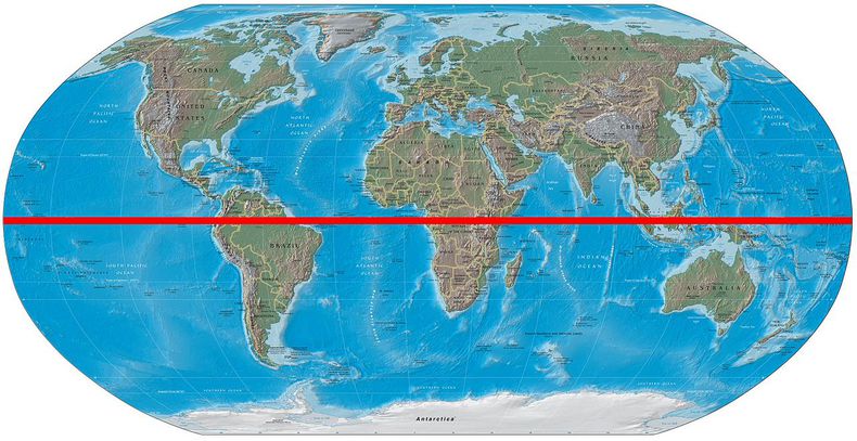 The Geography of Earth's Equator - Gordel Rond De Evenaar Tussen Beide Keerkringen