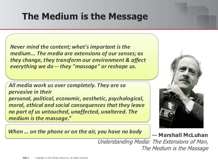 The Medium Is A Message