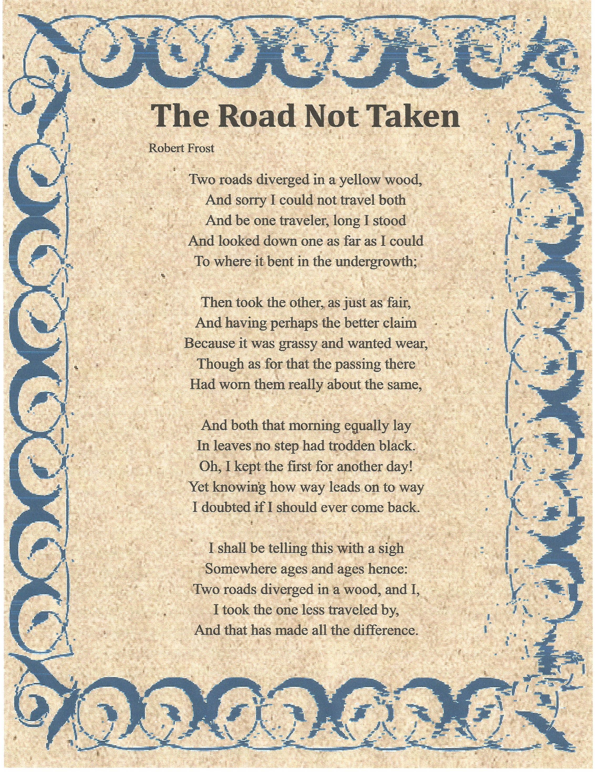 The road not taken poem summary - matesquest - The Road Not Taken Poem