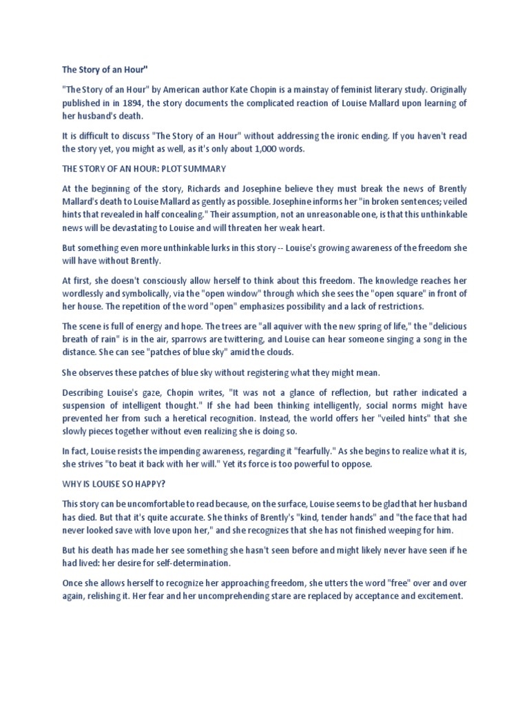 The Story of An Hour | Download Free PDF | Poetry - The Story For An Hour
