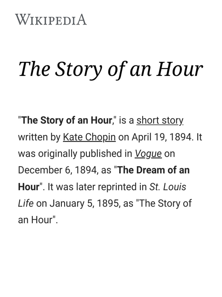 The Story of An Hour | PDF - The Story Of An Hour