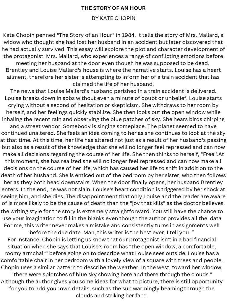 The Story of An Hour | PDF - The Story Of An Hour