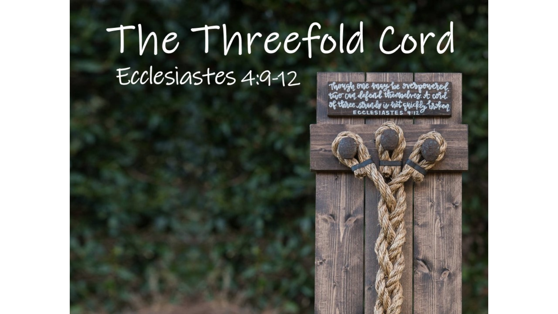The Threefold Cord - Logos Sermons - Een Drievoudig Snoer Wordt Niet Haast Verbroken