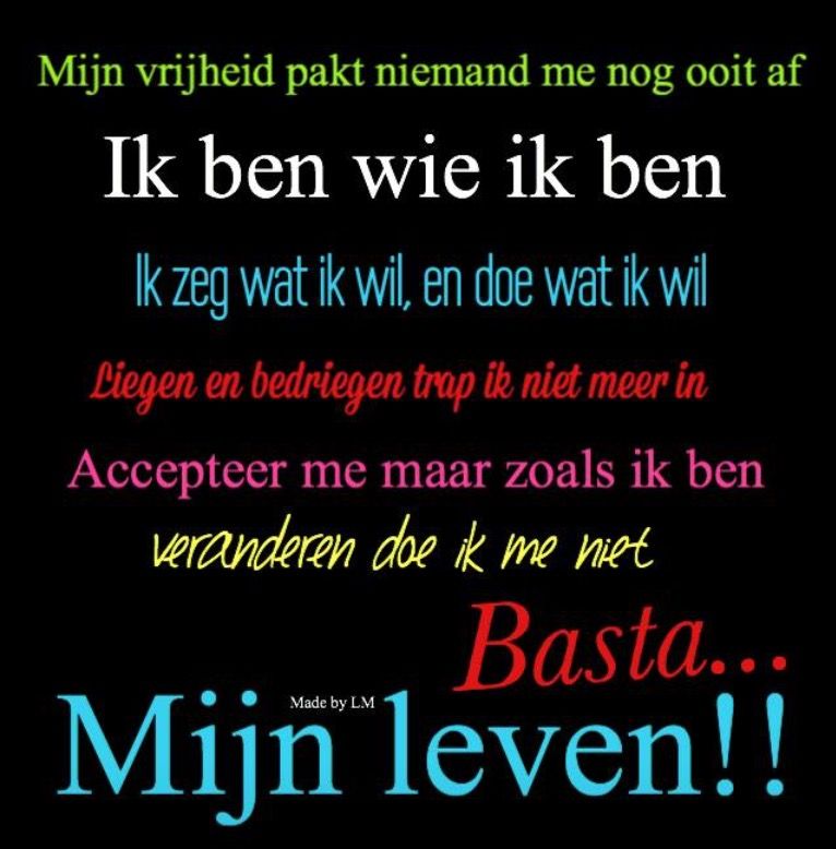 the words are written in different languages on a black background with - Ik Doe Wat Ik Doe Tekst