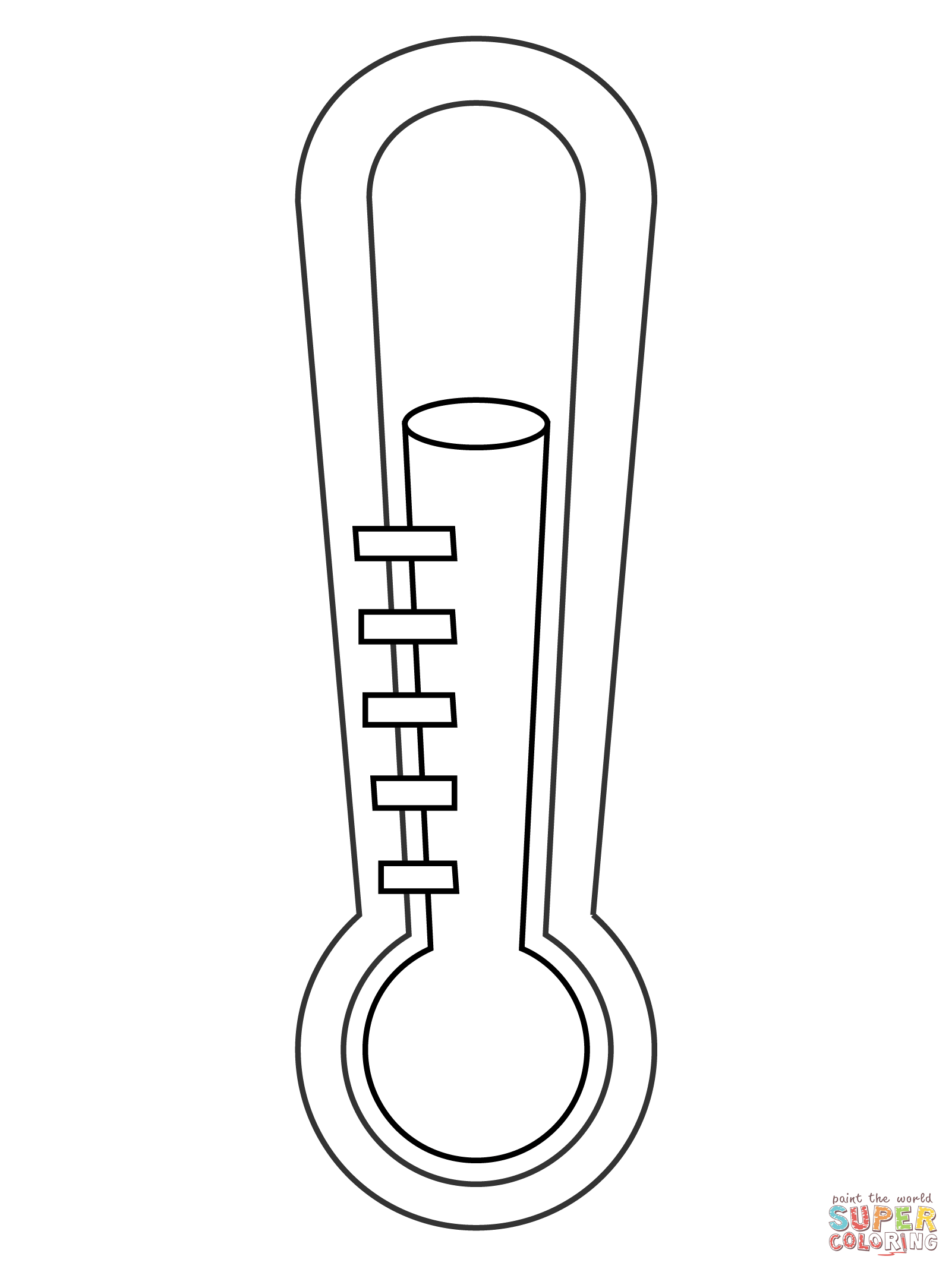 Thermometer Coloring Page. Free Printable Coloring Page - Coloring Home - Hoeveel Graden Optellen Bij Thermometer Oksel