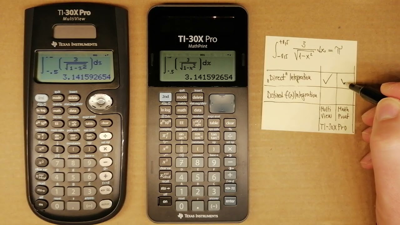 TI-30X Pro MultiView vs TI-30X Pro MathPrint | Difference in integral - Rekenmachine Texas Instruments Ti-30xs Multiview