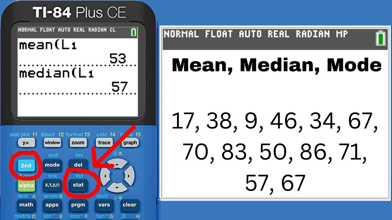 TI 84 Plus CE Mean Median Mode - YouTube - Ti 84 Plus Ce T Examenstand