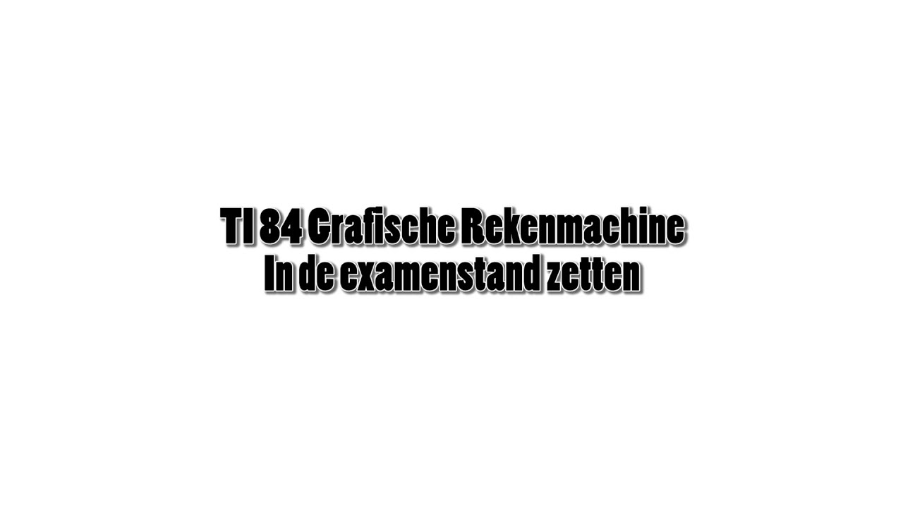Grafische Rekenmachine In Examenstand Zetten