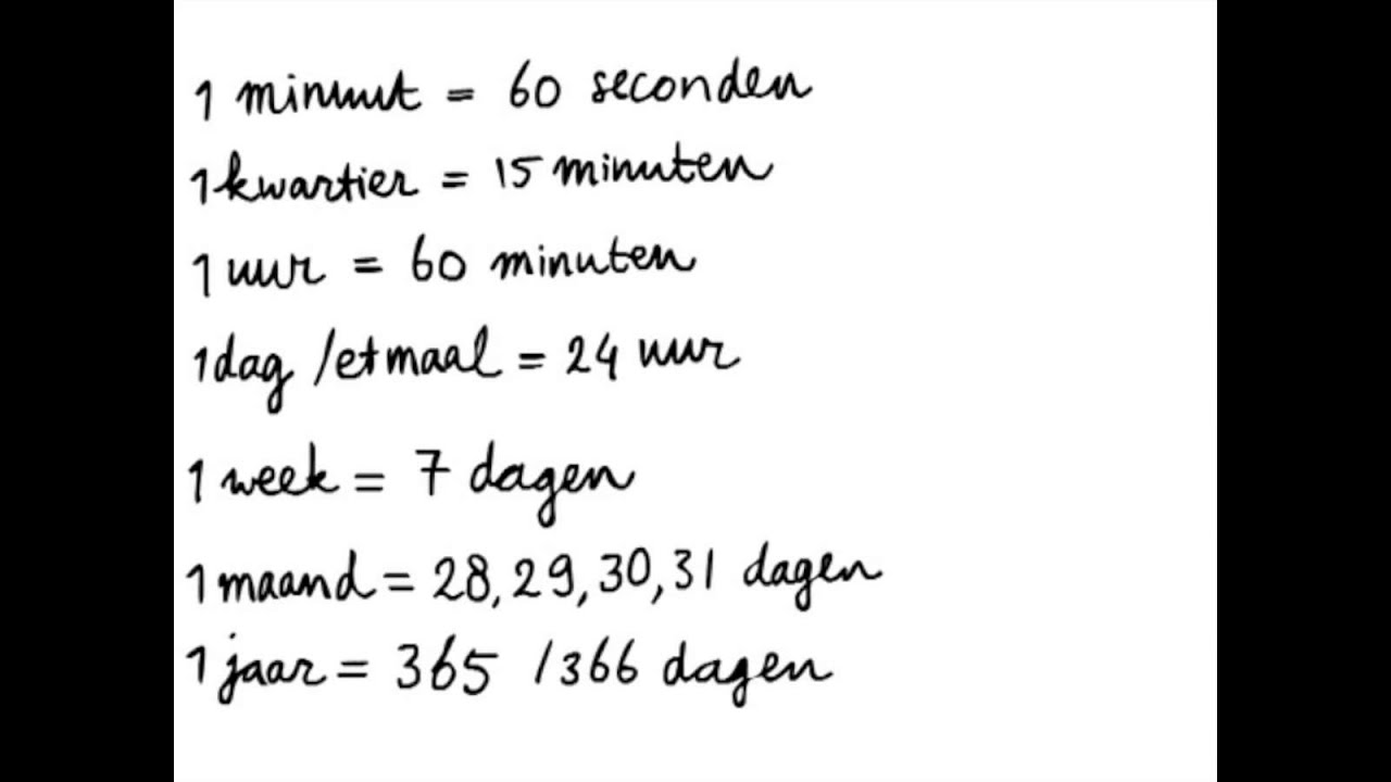 Tijd 3 -- Omrekenen tijdseenheden -- seconde, minuut, kwartier, uur - Hoeveel Weken Zitten Er In Een Schooljaar