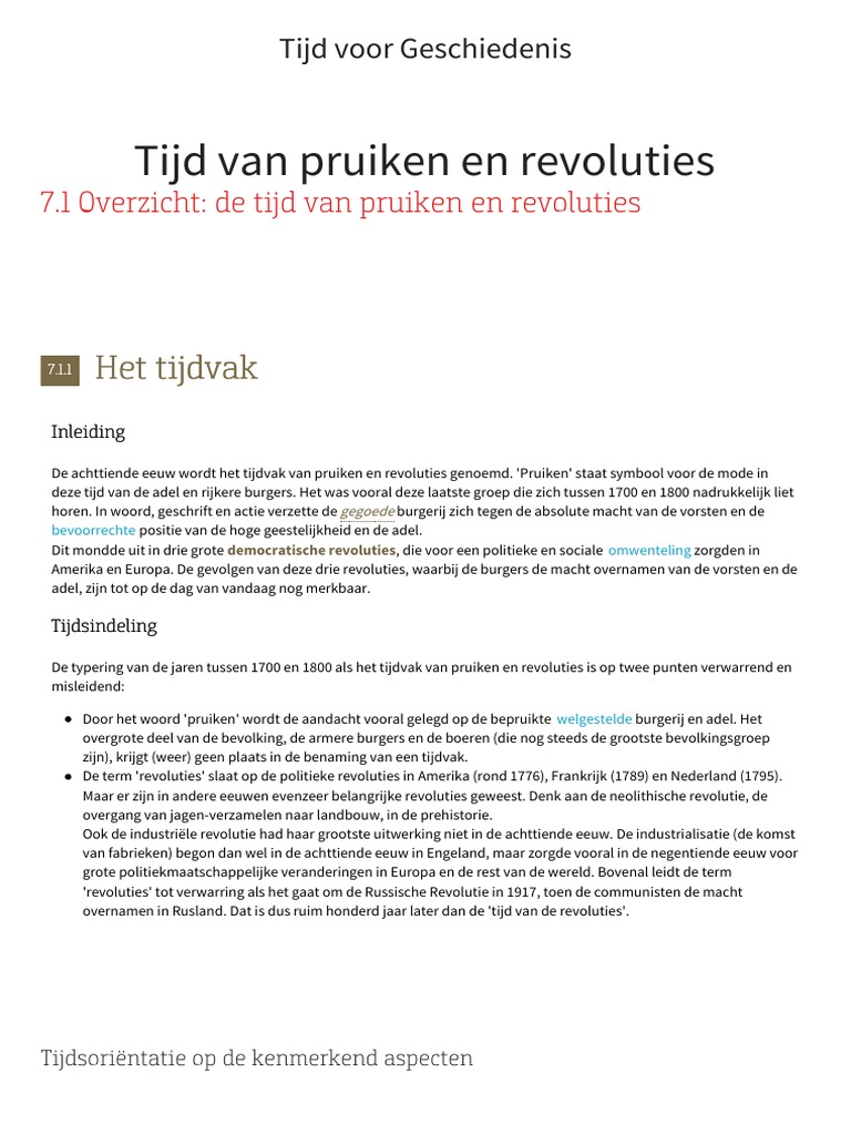 Tijd Van Pruiken En Revoluties