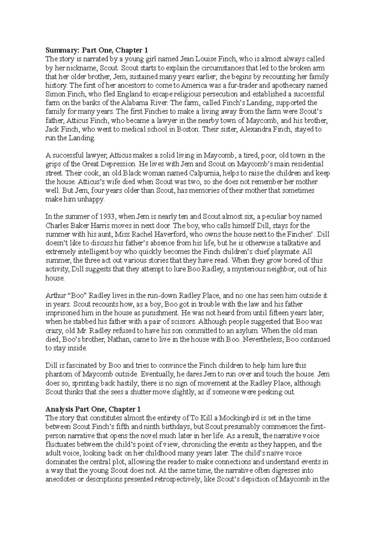 To Kill A Mockingbird Samenvatting
