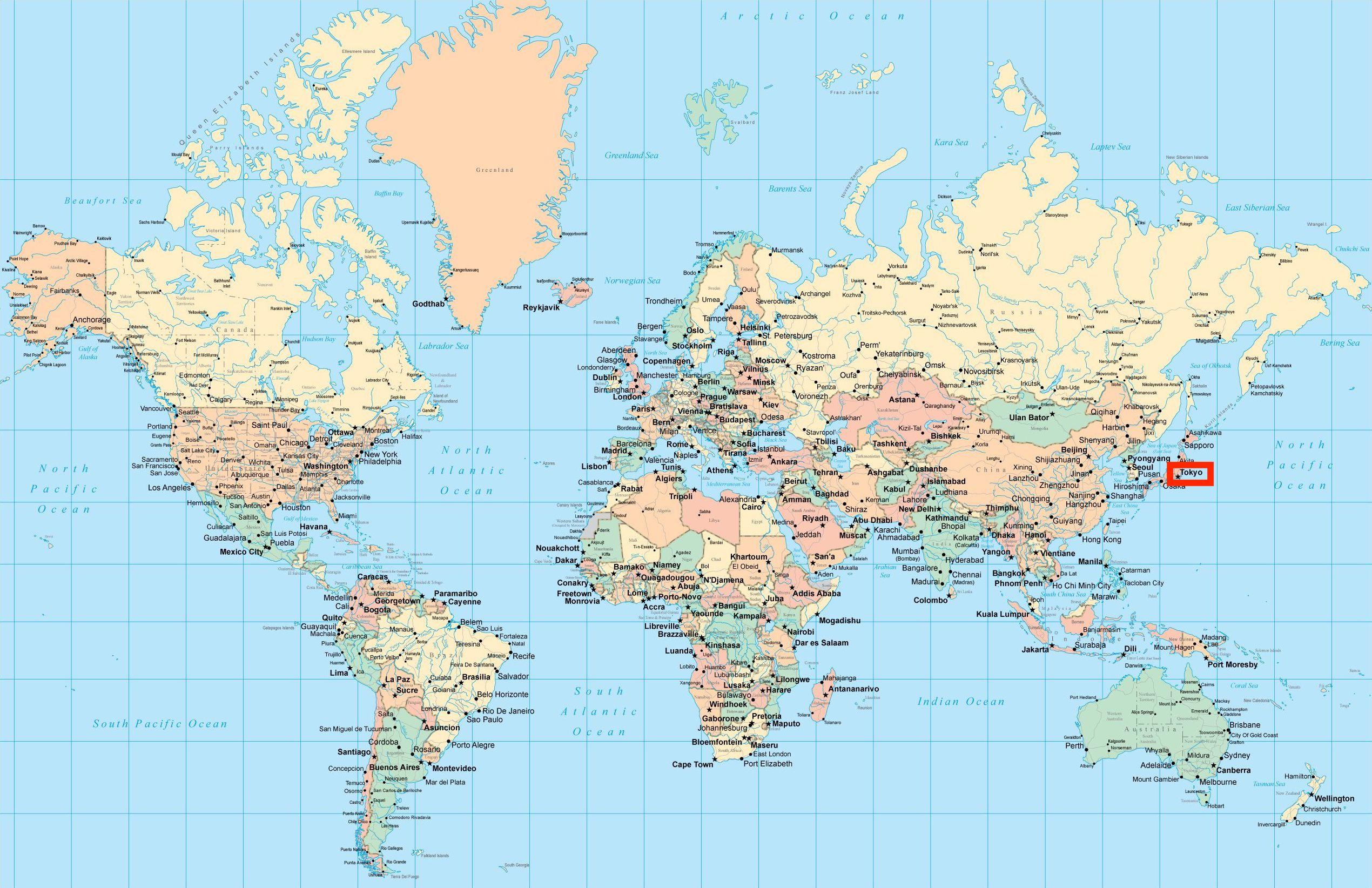 Tokyo world map - Tokyo on world map (Kantō - Japan) - Waar Ligt Japan Op De Wereldkaart