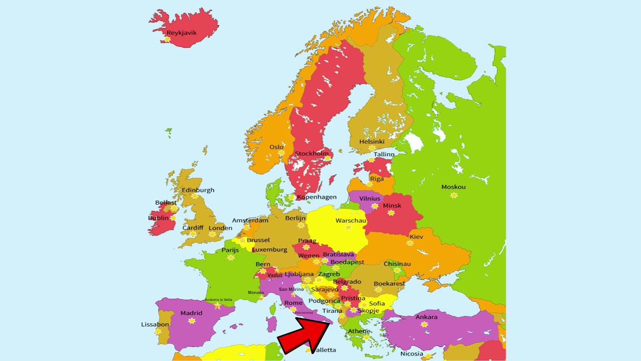 Landen Van Europa En Hoofdsteden Oefenen