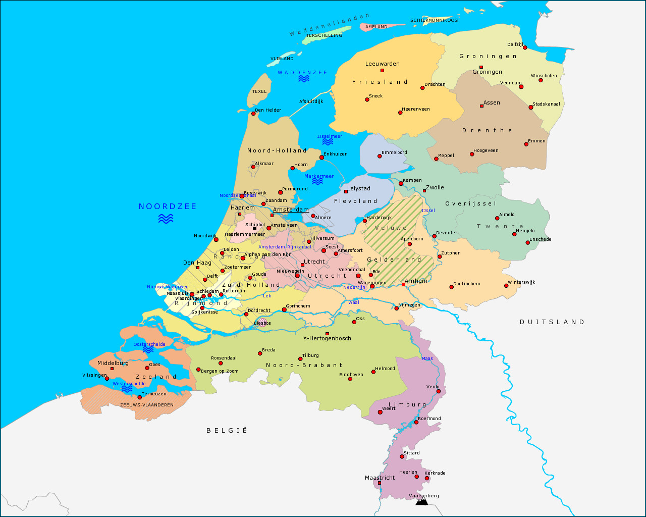 Topografie Basiskaart Nederland | www.topomania.net - Topografie Van Nederland Groep 6